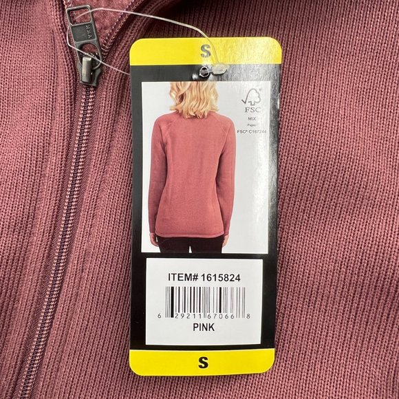 Storm Pack Womens Long Sleeve Fleece Quarter Zip Pullover Sweater Pink Small NWT - Picture 8 of 10